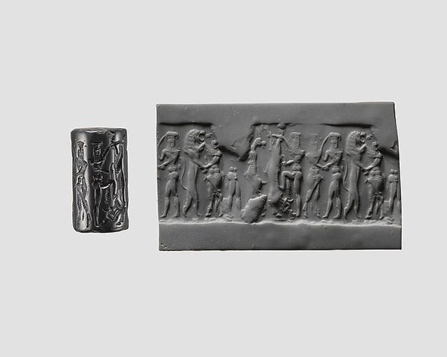 Cylinder seal with human and animal contests