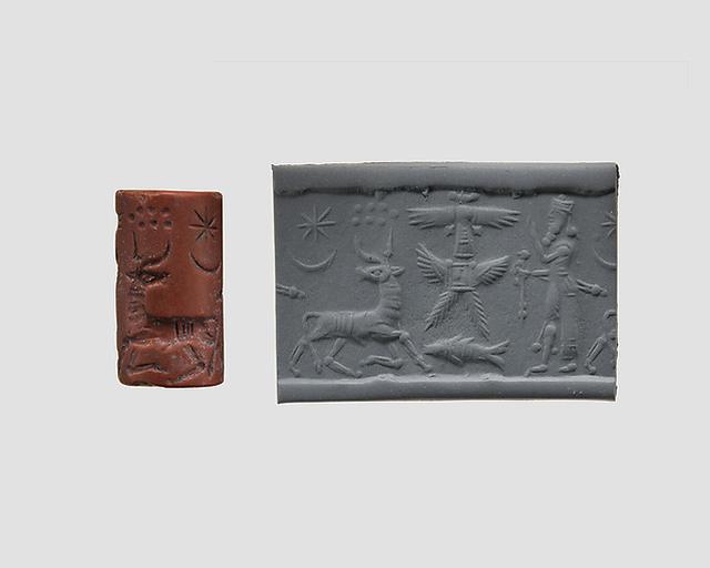 Cylinder seal with cultic scene