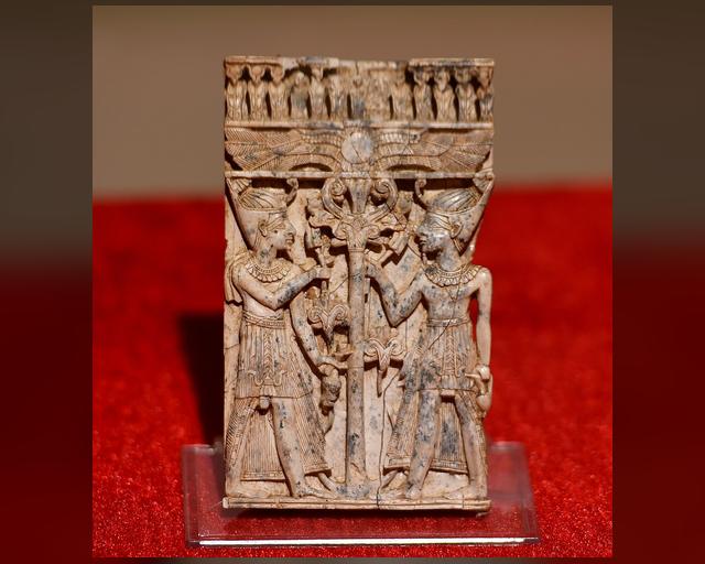 Nimrud ivory: young pharaohs by a lotus